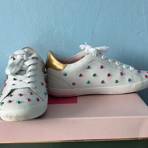 Kate Spade White Sneakers with Colorful Studs
